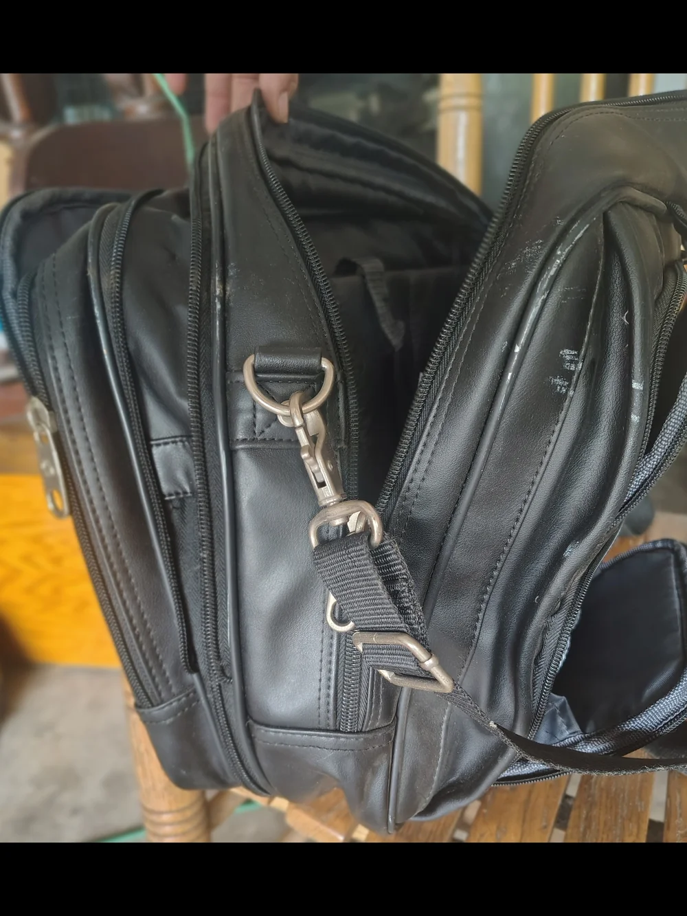 Samsonite Black Leather-Look Travel Briefcase